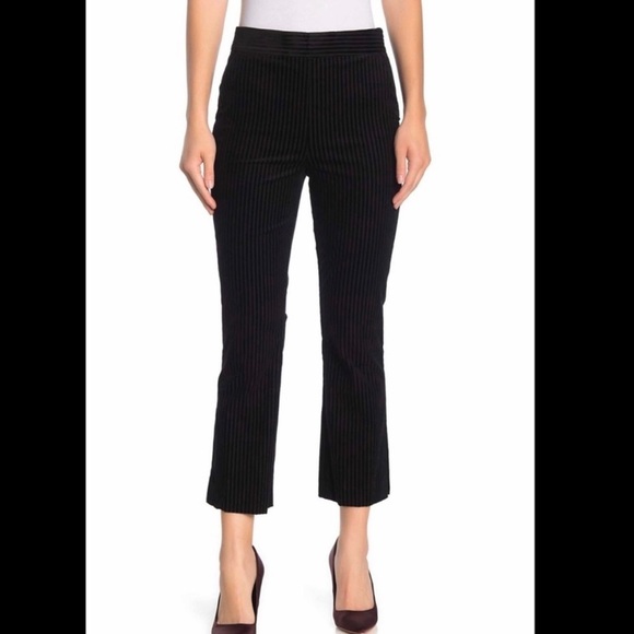 Frame Velvet Striped Cropped Pants - Picture 1 of 8